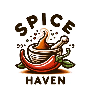 Spice Haven logo — a mortar and pestle with a red chili